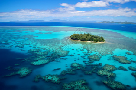 绿色海水绿色的珊瑚岛背景