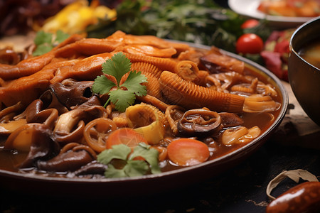 传统美食的菌菇宴图片
