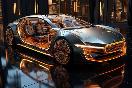 未来感汽车构造概念图图片