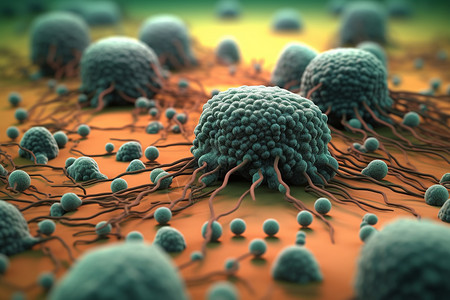 放大的细菌病毒细胞图片