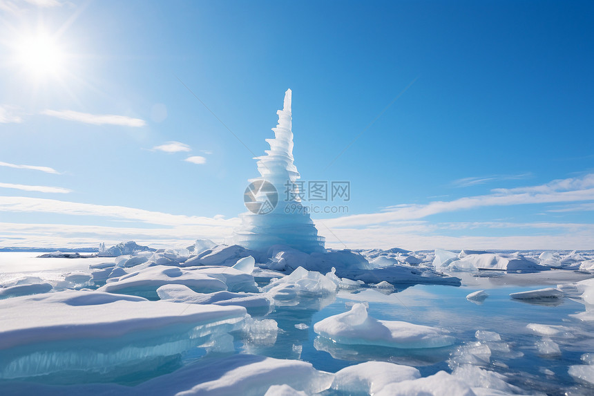 冰天雪地里的冰柱图片