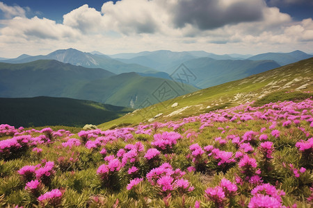 野花满山坡乡村满山的野花背景