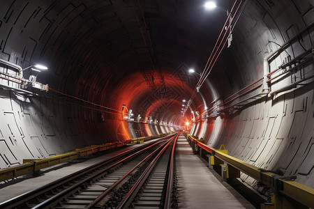有光亮的地铁隧道图片