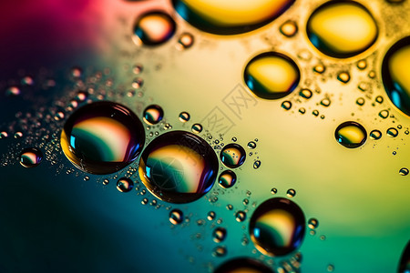 多彩的油滴气泡创意插图图片