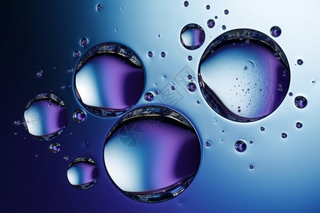 创意油滴气泡紫色背景图片