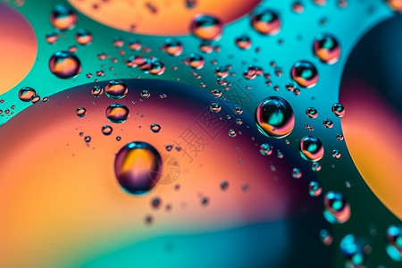 色彩斑斓的水滴油画背景图片