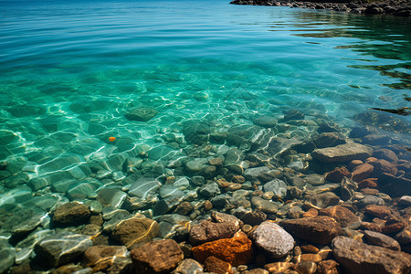 夏天清凉的湖水背景图片