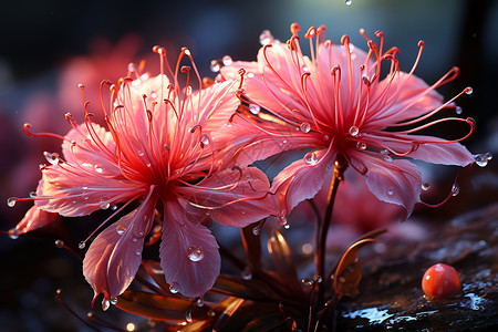 贾华粉红色花朵特写设计图片