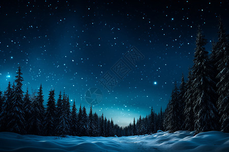 寒冷冬天的夜景高清图片
