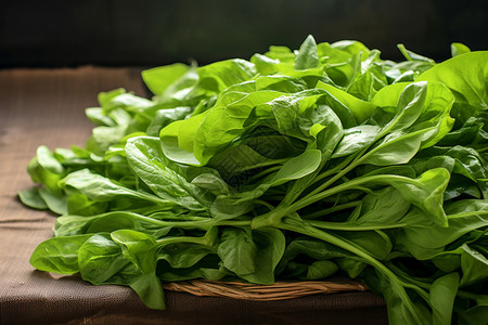 厨房准备的绿叶蔬菜高清图片