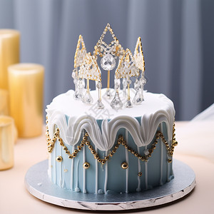 蓝白渐变色的蛋糕背景图片