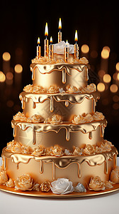 多层的生日蛋糕图片