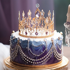 精美装饰皇冠华丽装饰的蛋糕背景