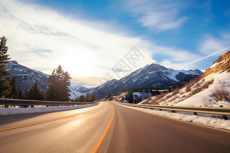 雪山公路的美丽风光图片