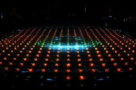 璀璨光芒的舞台灯光概念图片