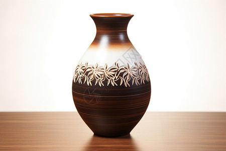 立体雕刻花纹的古风花瓶背景图片