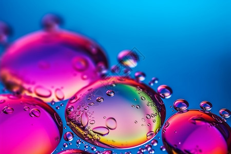 五彩斑斓的油滴气泡创意背景图片