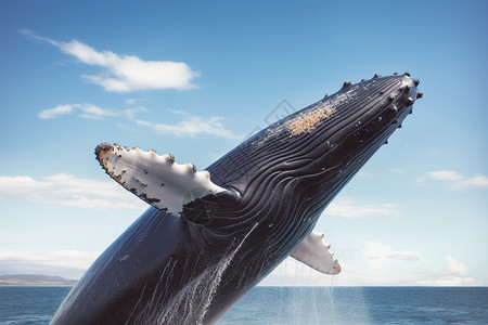 大鲸大海中捕食的座头鲸背景