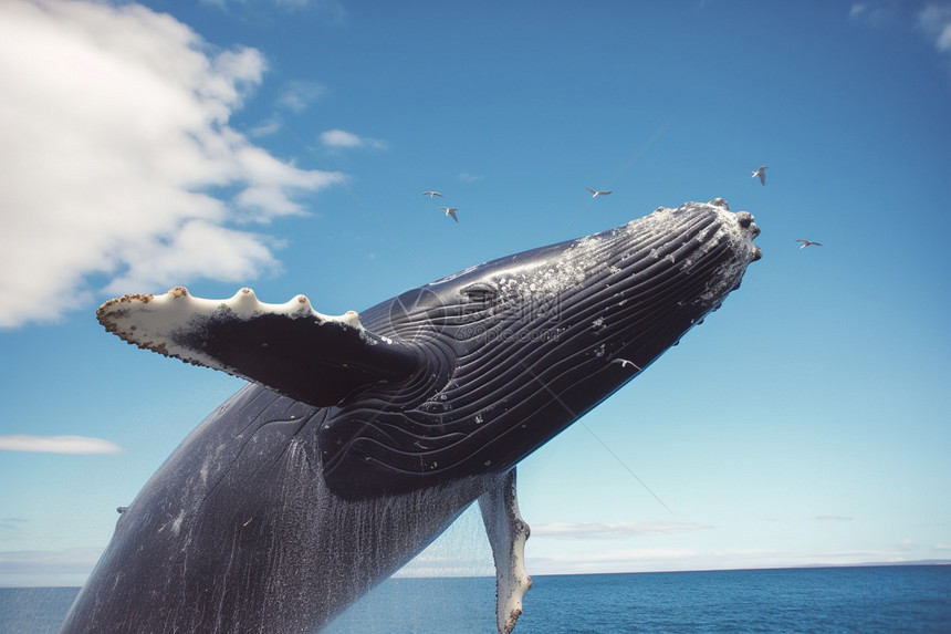 跃出海面的座头鲸图片