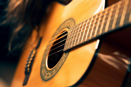 古典风格的木质吉他图片