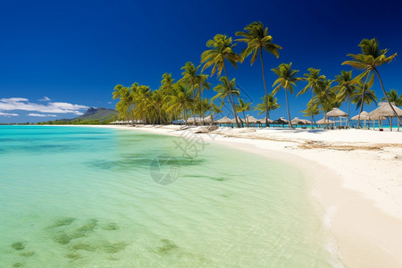 热带美丽的度假沙滩图片