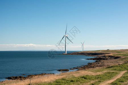海中的大型风力发电机图片