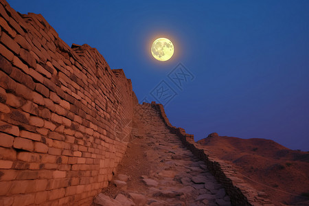 石月亮明代石的历史古代建筑背景