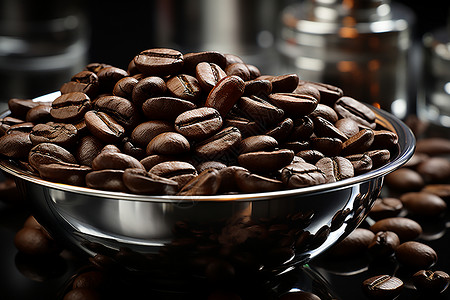 烘焙的香浓咖啡豆背景图片