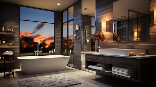 丰富的浴室场景背景图片