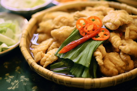 油炸的酥肉食物背景图片