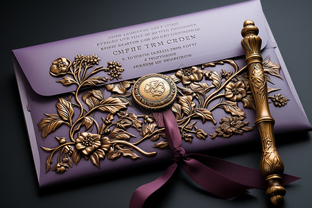 证书封面典雅精致的紫色包装封皮背景