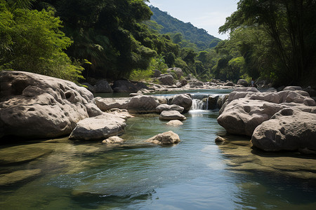 河流与岩石图片