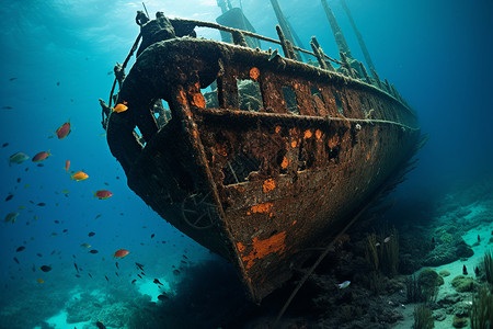 深海探险一搜海底沉船设计图片