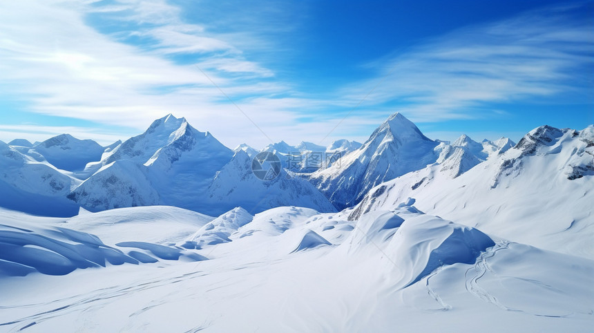 宏伟的雪山图片