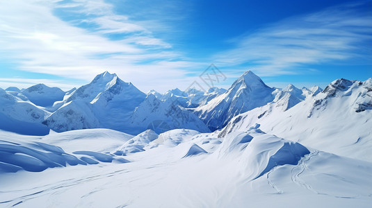 宏伟的雪山背景图片