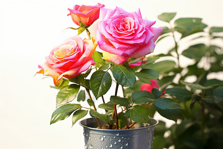 优雅的玫瑰花美景背景图片