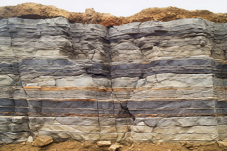 海边的巨岩地质学沉积阀高清图片