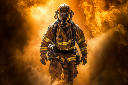 消防头盔烈火中的勇士设计图片