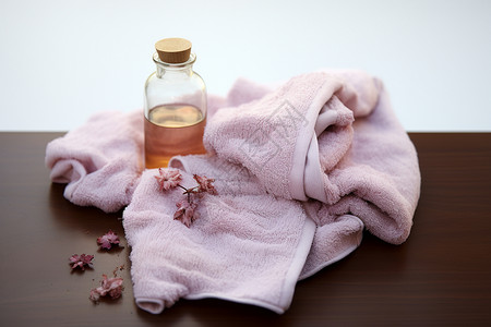 温暖织物用品柔软粉色毛巾背景
