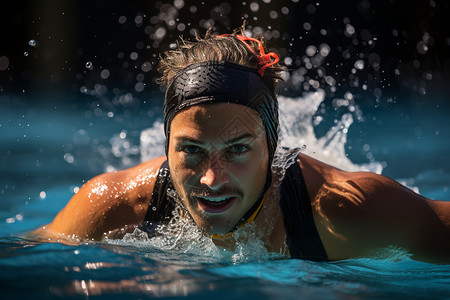 游泳训练的女子背景图片