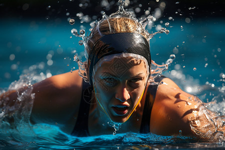 游泳的女运动员背景图片