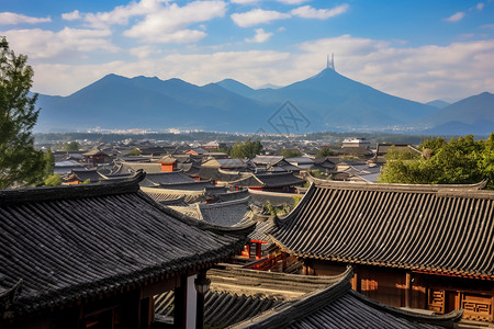 古文化遗产的丽江古城背景图片
