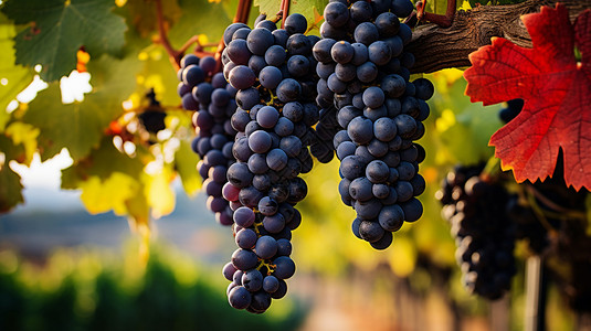 葡萄园里成熟的葡萄高清图片