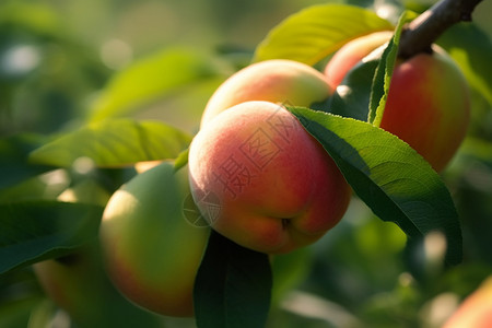 乡村种植的水蜜桃果园图片