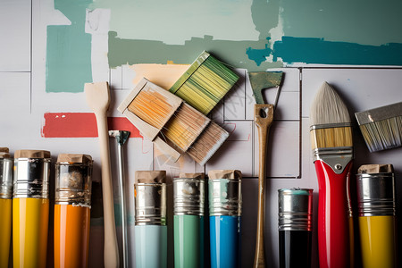 草图瓷砖素材室内装修的色彩搭配背景