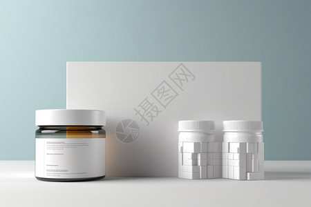 产品概念图3D创意医药盒子概念图背景