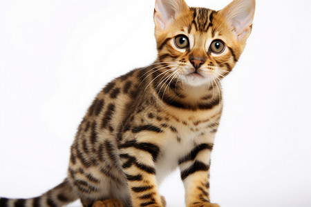 萌萌哒的虎斑猫背景图片