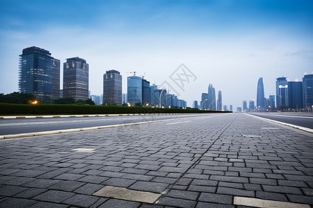 城市砖石道路背景图片