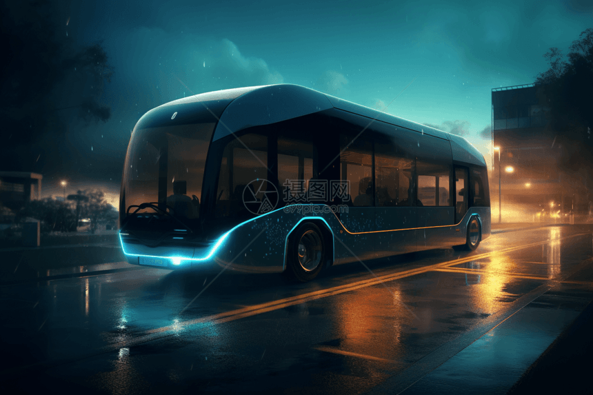 未来的自动巴士图片