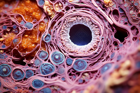 卵泡监测放大的细胞特写背景